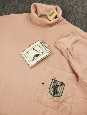 Vintage 90s Aeropostale Turtleneck Shirt Medium Long Sleeve Deer Embroidery NEW